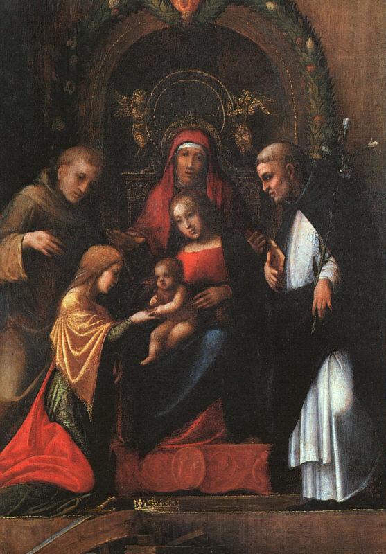 CORNELISZ VAN OOSTSANEN, Jacob The Mystic Marriage of St. Catherine dfg Germany oil painting art